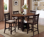 Lavon 5-Pc Light Chestnut/Espresso Counter Height Table Set