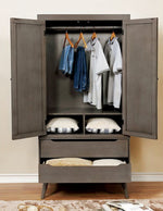 Lennart I Gray Wood Armoire