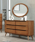 Lennart Oval Mirror with Oak Wood Frame