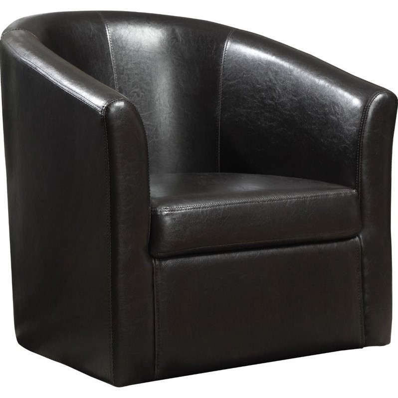 Lileas Dark Brown Leatherette Upholstered Chair