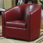 Lileas Red Leatherette Upholstered Chair