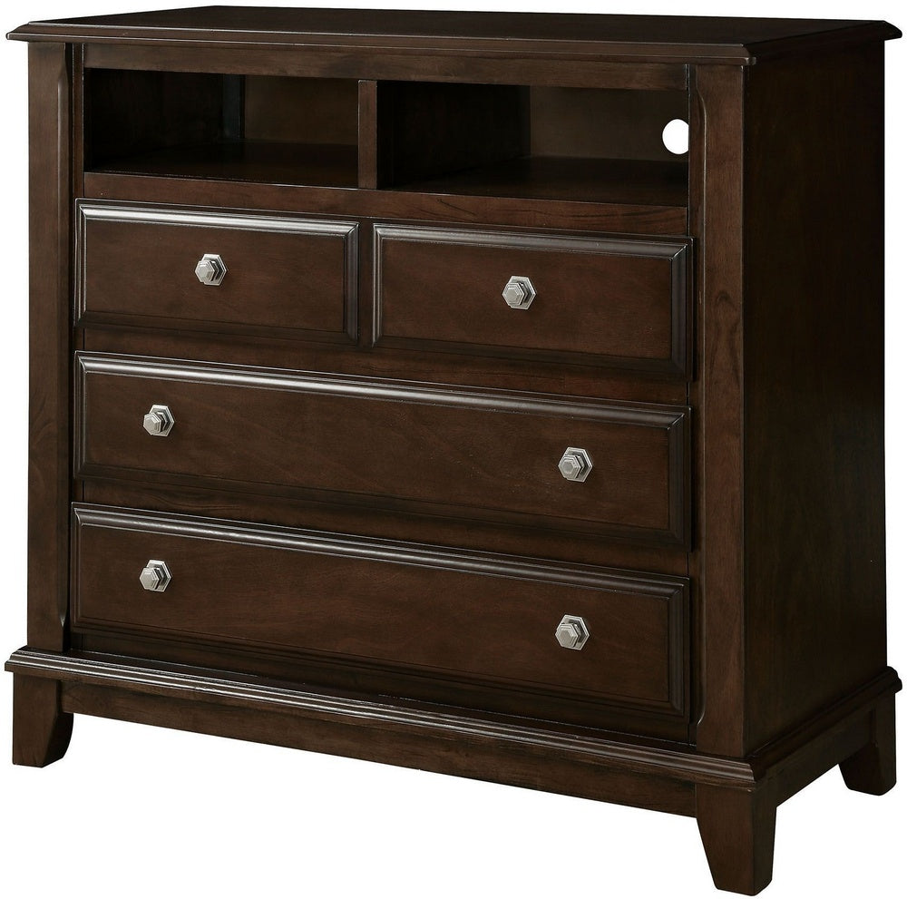 Litchville Brown Cherry Wood Media Chest