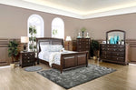 Litchville Brown Cherry Wood Queen Sleigh Bed