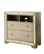 Loraine Champagne Media Chest w/Mirror Panels