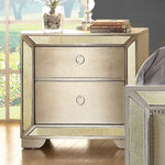 Loraine Champagne Nightstand w/ Mirror Panels