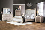 Loraine Champagne Queen Bed with Mirror Panels