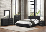 Lorenzi Black Vinyl Covered Platform Queen Bed