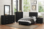 Lorenzi Black Vinyl Covered Platform Twin Bed