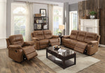 Loretta Dark Brown Leatherette Manual Recliner Sofa