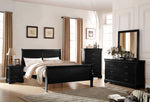 Louis Philippe Black Wood King Sleigh Bed