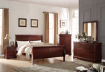 Louis Philippe Cherry Wood Queen Sleigh Bed