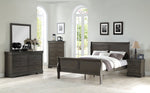 Louis Philippe Dark Gray Wood Full Sleigh Bed