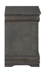 Louis Philippe Dark Gray Wood 2-Drawer Nightstand