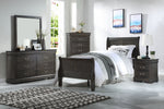 Louis Philippe Dark Gray Wood Twin Sleigh Bed