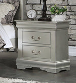 Louis Philippe Platinum Wood 2-Drawer Nightstand