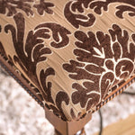 Lucie 2 Brown Fabric/Solid Wood Arm Chairs