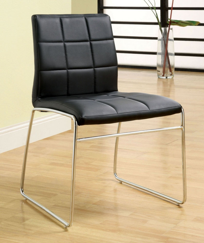 Oahu 2 Black Leatherette/Metal Side Chairs