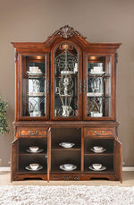 Lucie Brown Solid Wood Hutch & Buffet