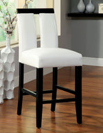Luminar 2 White/Black Counter Height Chairs