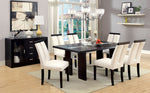 Luminar Black Dining Table with Glass Inserts