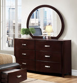 Lyric Dark Espresso Wood Frame Round Dresser Mirror