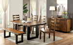 Maddison Tobacco Oak/Black Wood Dining Table