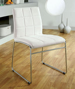 Oahu 2 White Leatherette/Metal Side Chairs