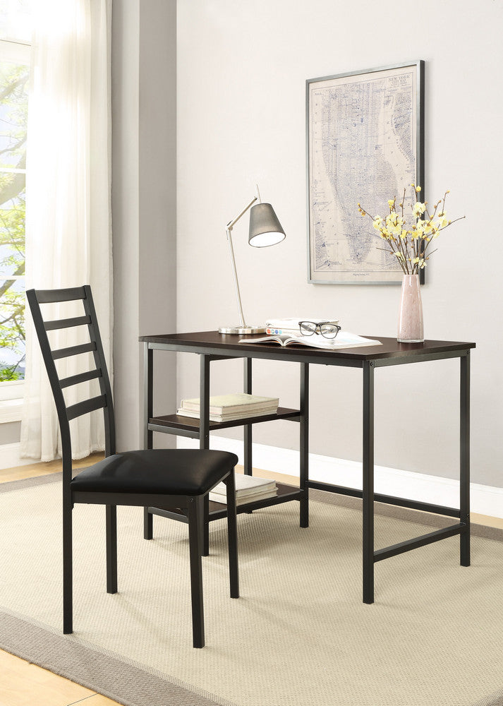 Madigan Black Metal Writing Desk with Chair