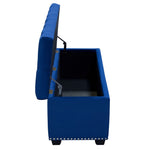 Majestic Royal Blue Velvet Lift-Top Storage Trunk