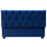 Majestic Royal Blue Velvet Lift-Top Storage Trunk