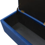 Majestic Royal Blue Velvet Lift-Top Storage Trunk