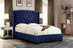 Majestic Royal Navy Velvet Tufted Queen Bed