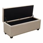 Majestic Tan Velvet Lift-Top Storage Trunk