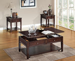 Malachi Walnut Wood Rectangular Coffee Table with Lift Top