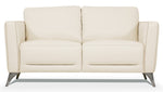 Malaga Contemporary Cream Leather Loveseat