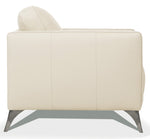 Malaga Contemporary Cream Leather Loveseat