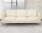 Malaga Contemporary Cream Leather Sofa