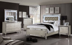 Manar Silver Wood King Bed with LED Light