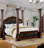 Mandalay Brown Cherry Wood Queen Bed