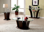 Manhattan IV Dark Cherry Wood/Glass End Table