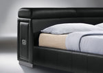 Manjot Black PU Leather King Storage Bed