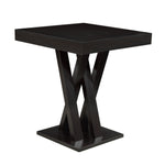 Mannes 3-Pc Cappuccino Wood/Black Leatherette Bar Table Set