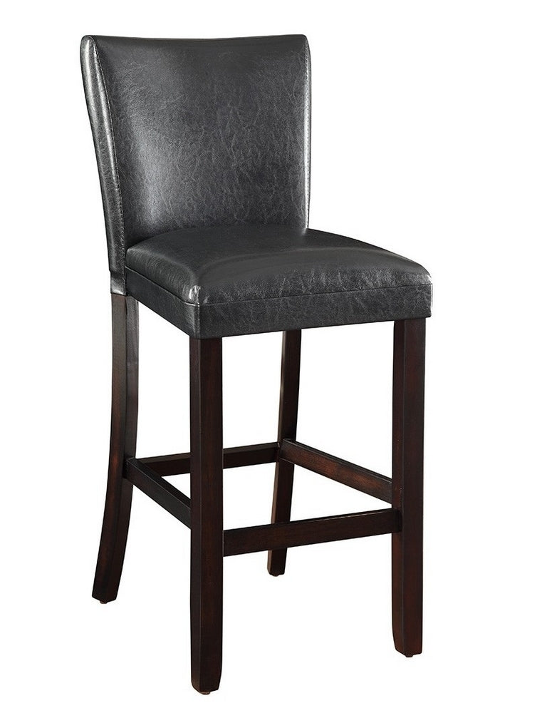 Mannes 3-Pc Cappuccino Wood/Black Leatherette Bar Table Set