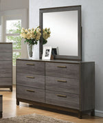 Manvel Contemporary Mirror with Wood Frame