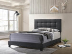 Mapes Charcoal Fabric Upholstered King Panel Bed