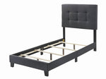 Mapes Charcoal Fabric Upholstered Twin Panel Bed