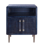 Marco Lacquer Indigo Textured Veneer Side Table