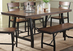 Mariatu Oak Wood/Black Metal Rectangular Dining Table