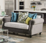 Mariella Gray/Beige Microfiber Loveseat