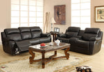 Marille Black Bonded Leather Match Manual Recliner Sofa